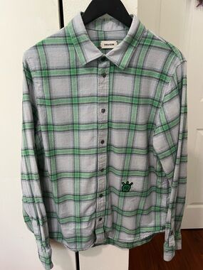 Zadig & Voltaire Green Stan Light Flannel Check Shirt